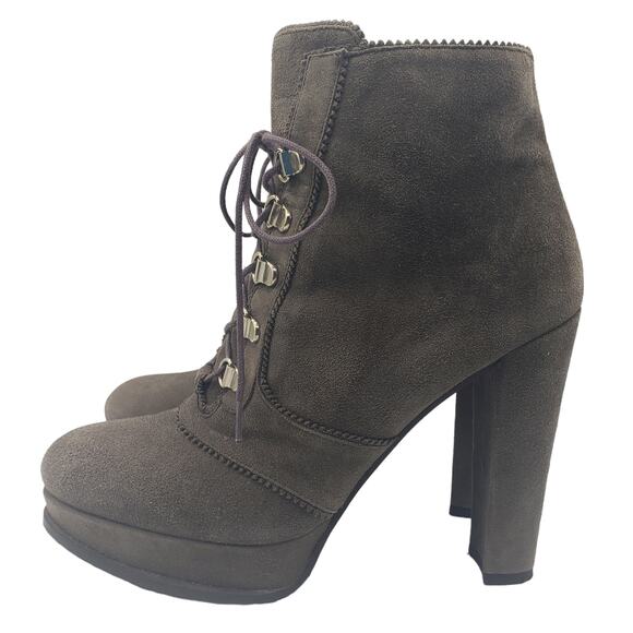 RARE STUART WEITZMAN Casadei Suede platform Combat Boots SZ 7 - Picture 4 of 9